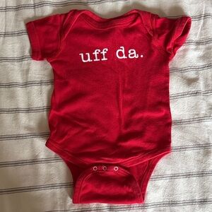 Red Baby 'uff da' Onesie